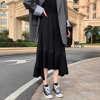 Chân váy xếp ly tầng chun eo