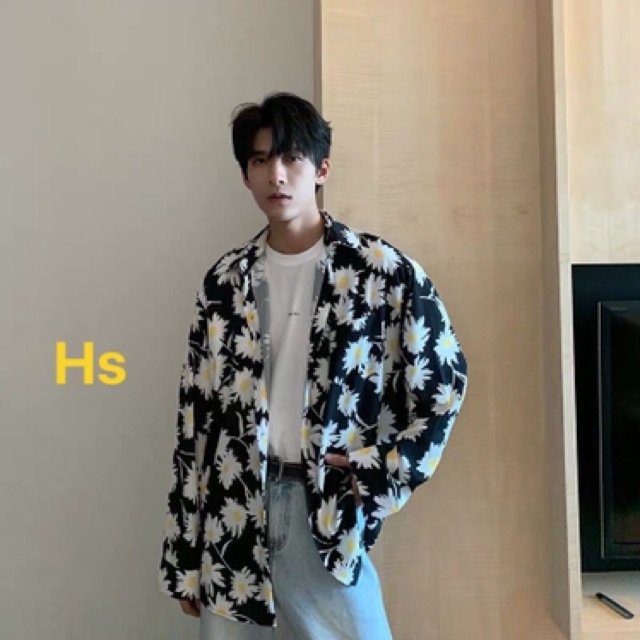 Áo sơmi hoa cúc dài tay HSN987