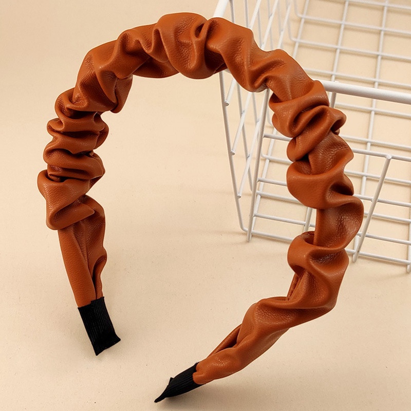 Băng Đô Da Pu Màu Trơn Đơn Giản Thời Trang Cho Nữ