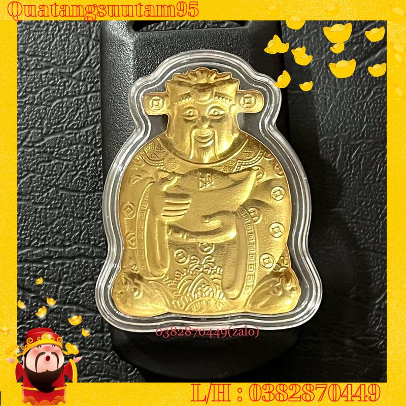 Thỏi Ông Thần Tài Mạ Vàng Tặng Túi Gấm Nhung Phúc Lộc - Phong Thủy May Mắn