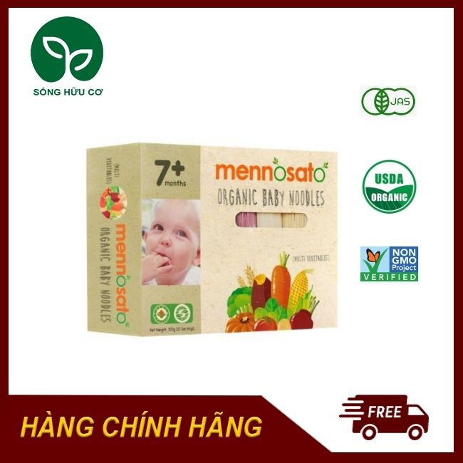 [Bé ăn ngon] Mì ăn dặm hữu cơ cho bé mix các vị rau củ MenNoSato 200g Dinh Dưỡng Bổ Xung Chất Xơ Chống Táo Bón Cho Bé