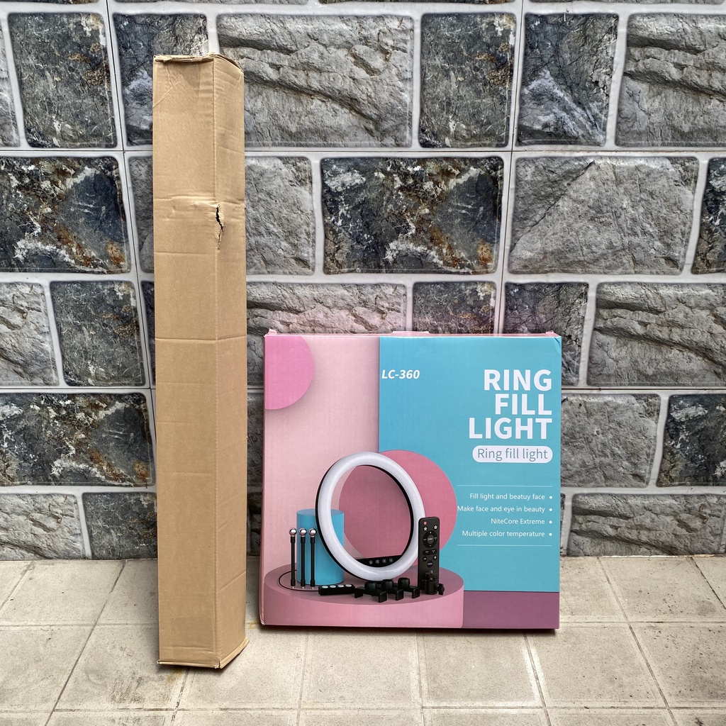 Đèn livestream bán hàng size 26/33/36cm 3 chế độ sáng, chân sắt 2M, Đèn live stream đa năng