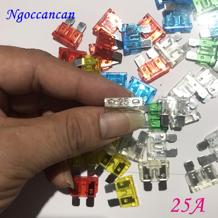 Bộ 10 Cầu Chì Ô Tô Xe Tải Chân To 10A, 15A, 20A, 25A, 30A