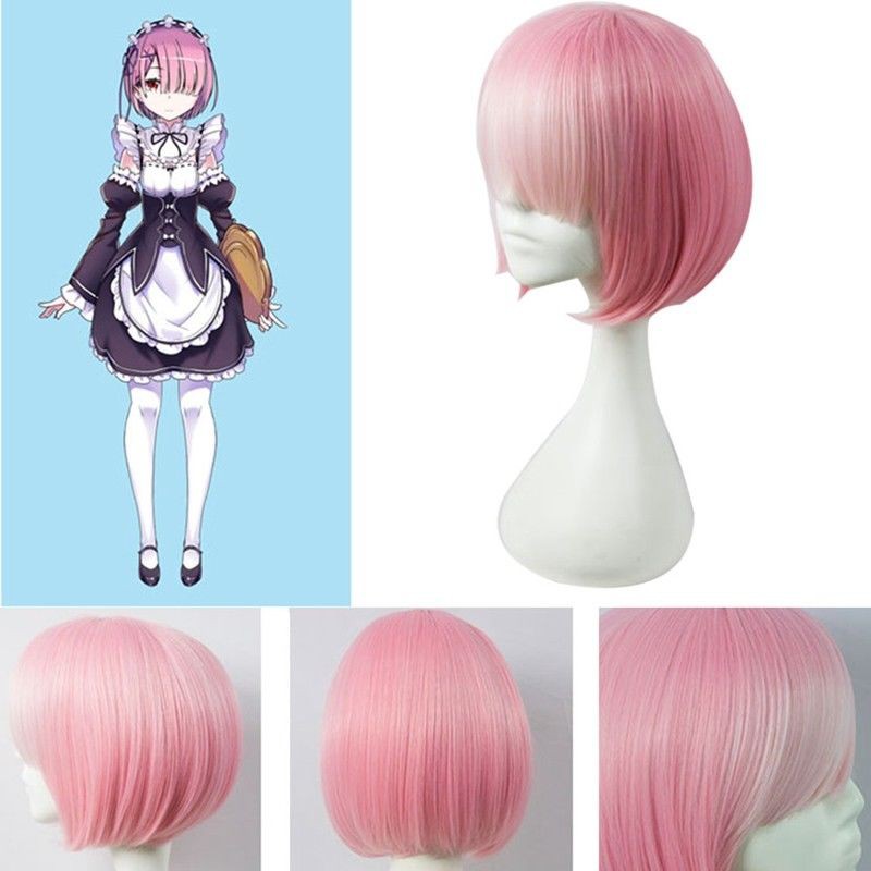 Bộ tóc ngắn giả cosplay nhân vật anime Re:Zero