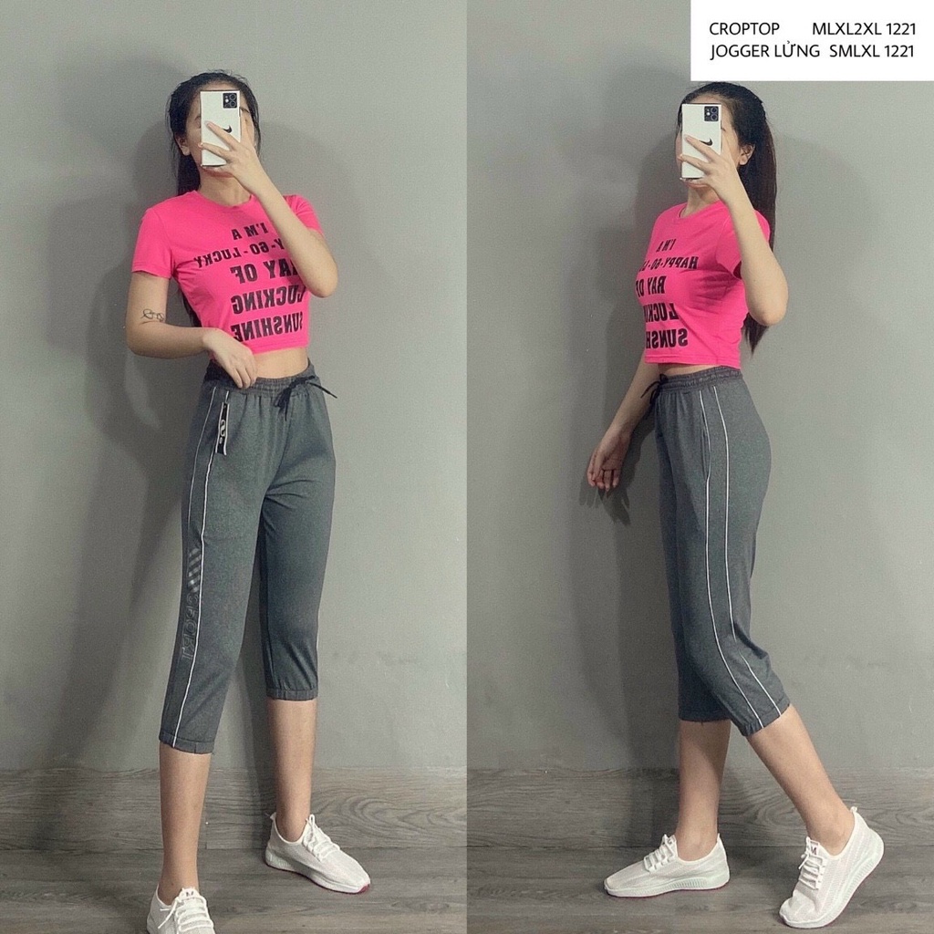 ☇QUẦN JOGGER LỬNG NỮ VIỀN SỌC - TẬP THỂ THAO