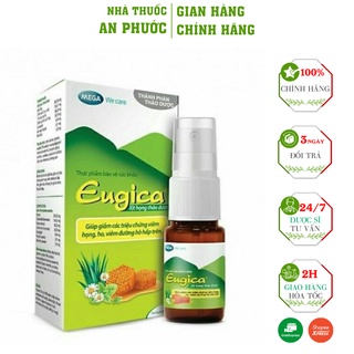 Xịt họng Eugica ⚡ CAM KẾT CHẤT LƯỢNG ⚡hỗ trợ giảm ho, đau họng từ mật ong, bạc hà và dược liệu
