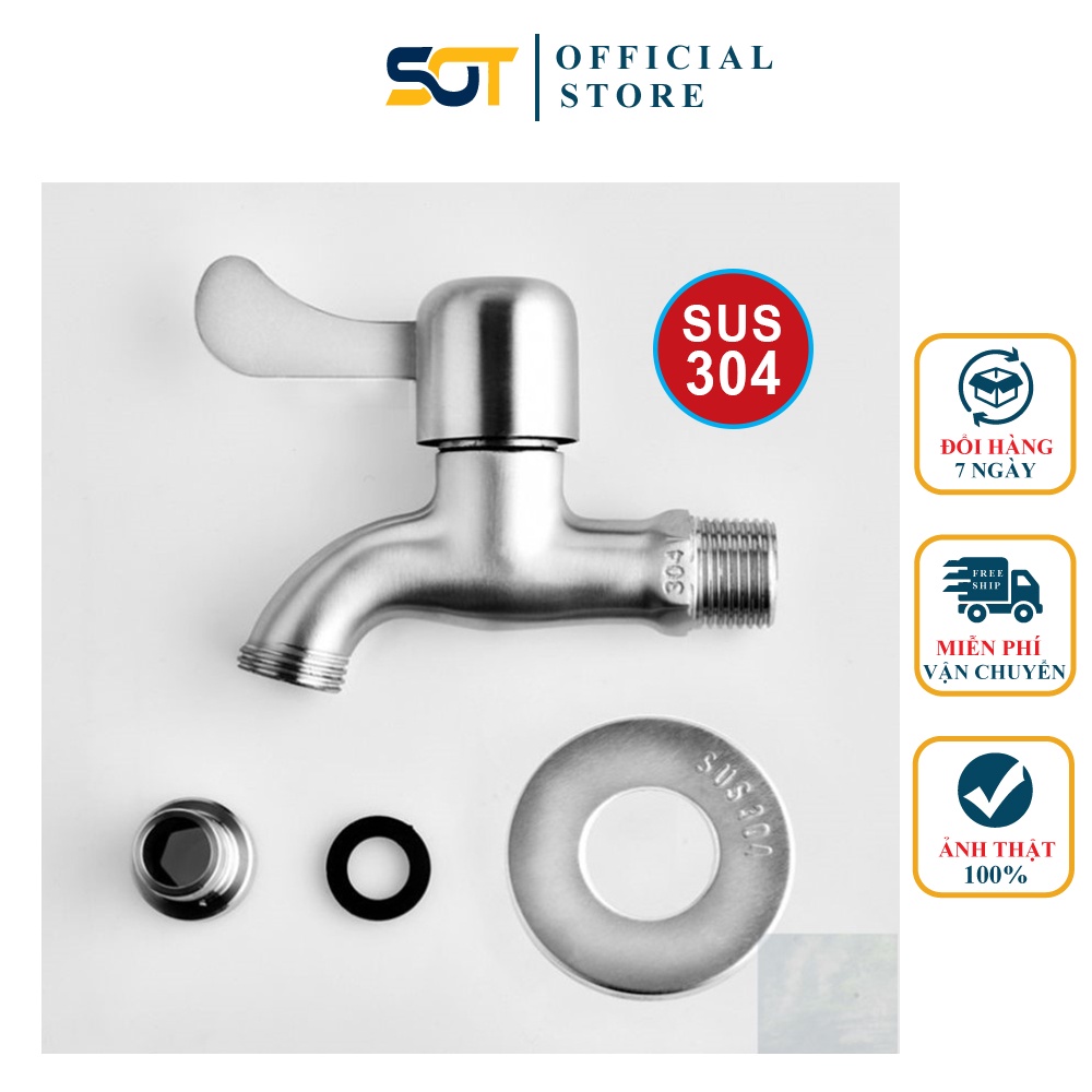 Vòi hồ INOX 304, vòi xả nước tay gạt 304 giá rẻ
