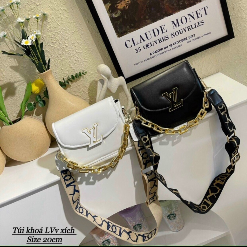 Túi xách nữ đeo chéo quai xích - Túi xách nữ quai Eo Vì mềm da trơn