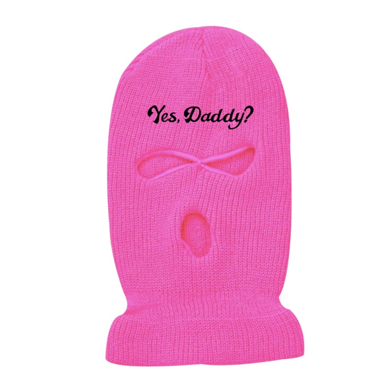Mũ Beanie Dệt Kim Thêu Chữ yes Dad 3 Lỗ Cá Tính