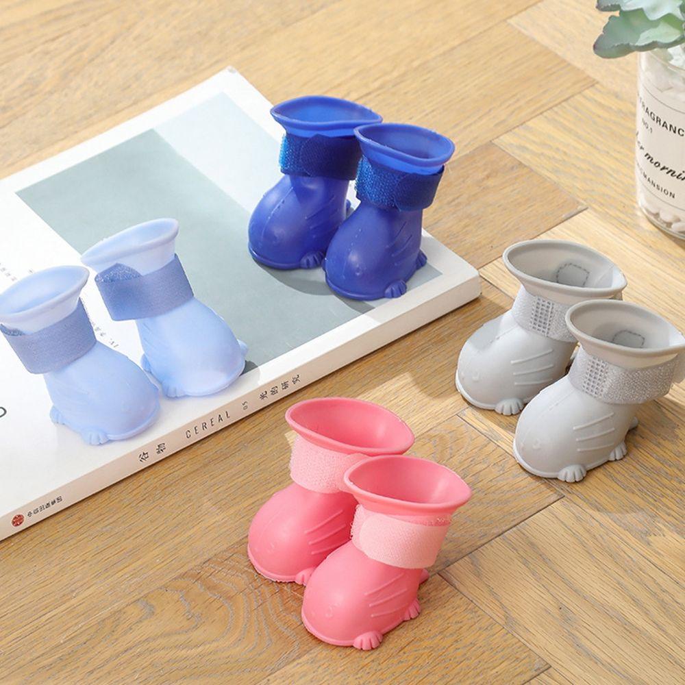 Bộ 4 Vỏ Bọc Giày Đi Mưa Chống Trượt Thoáng Khí Dành Cho Chó Nhỏ
