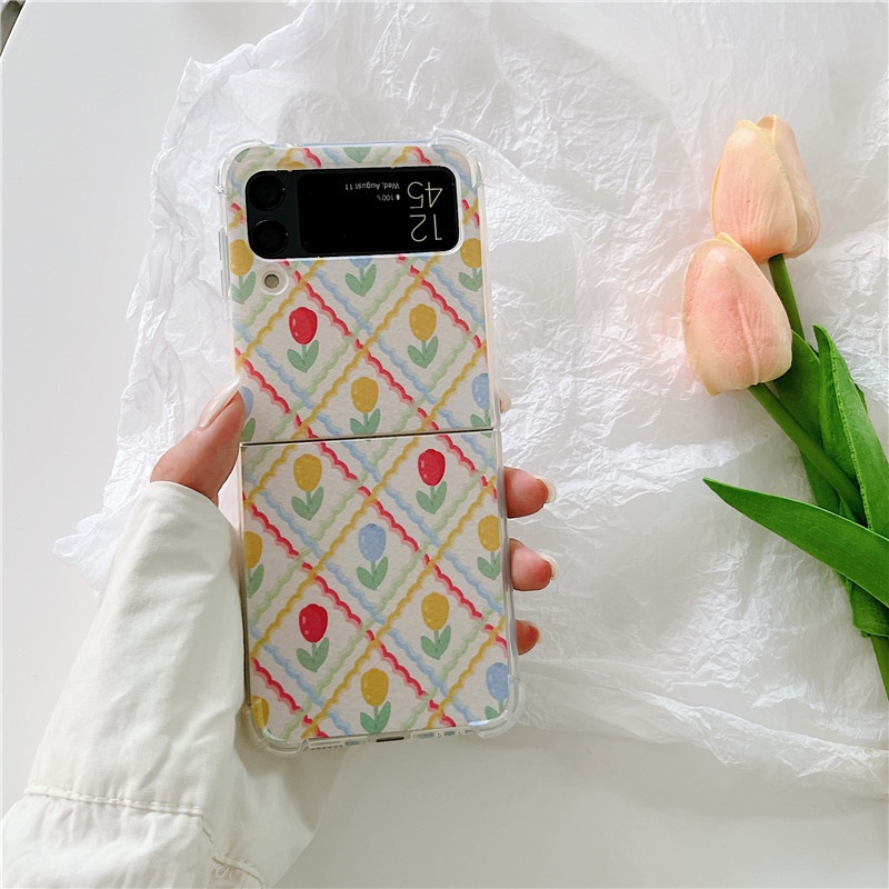 Ốp Điện Thoại Nhám Chống Sốc In Hình Hoa Tulip Dễ Thương Cho Samsung Galaxy Z Flip 3 5G Z Flip 3 Zflip3 Z Flip3