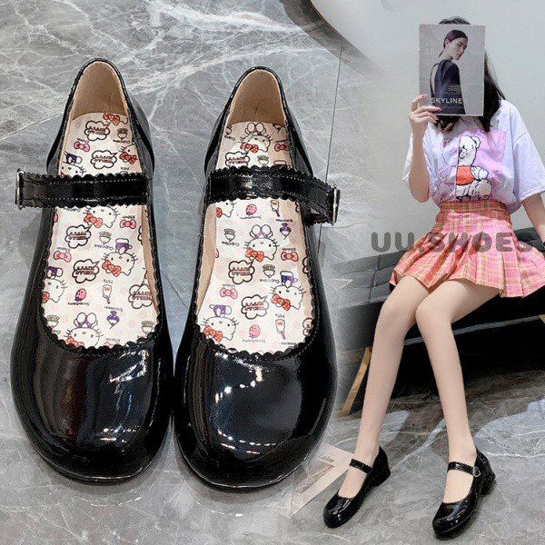Giày Búp Bê Da Phong Cách Lolita Nhật Bản Dễ Thương Cho Nữ