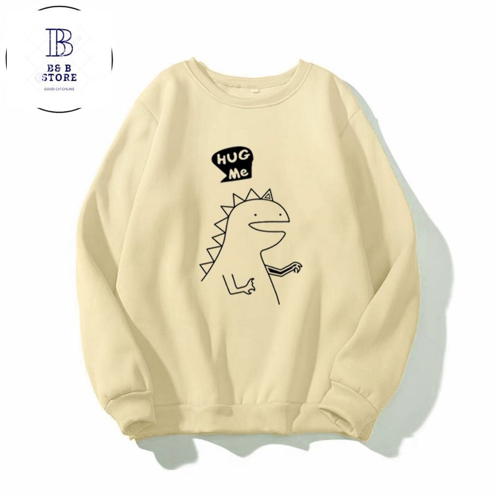 ÁO SWEATER NỈ UNISEX HUG ME FORM RỘNG NAM NỮ LOGO ÁO IN HÌNH RỒNG CON NHIỀU MÀU,ĐỦ SIZE, CỤC ĐẸP
