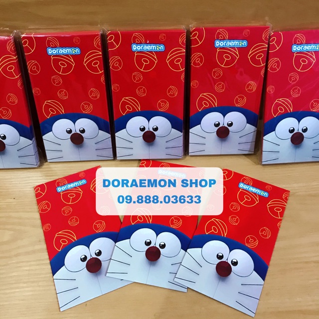 Bộ 10 Bao Lì Xì Dài Doremon Doraemon
