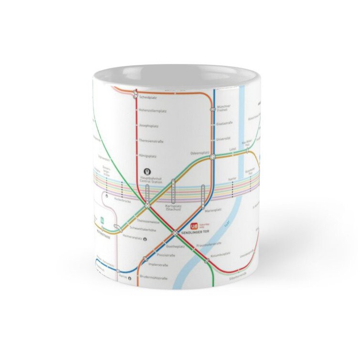 [Món quà] Cốc Sứ In Hình - Munich Metro Map -HT81-2020-302 [Đáng Yêu] baonhi29