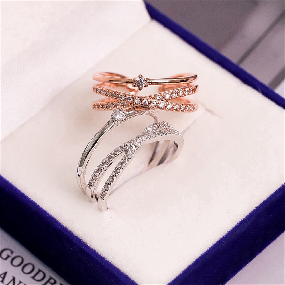 Korea woman elegant Opening up Rose Gold adjustable Ring hollow charm jewelry gift