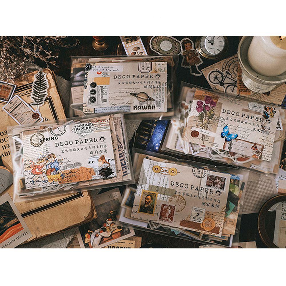 Set 200 Giấy Ghi Chú Trang Trí Sổ Tay Phong Cách Retro