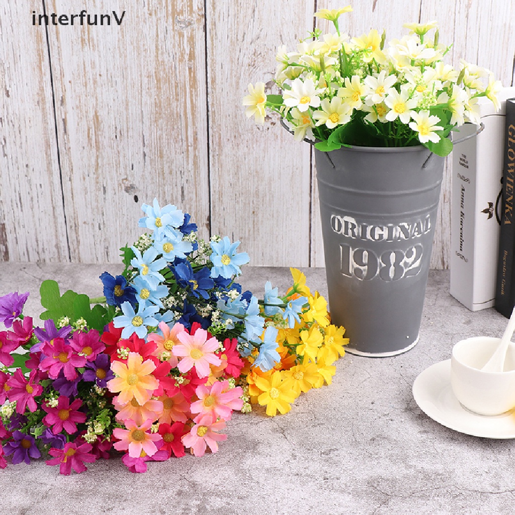 1 Bó 7 Nhánh 28 Hoa Cúc Nhân Tạo Trang Trí Tiệc Cưới