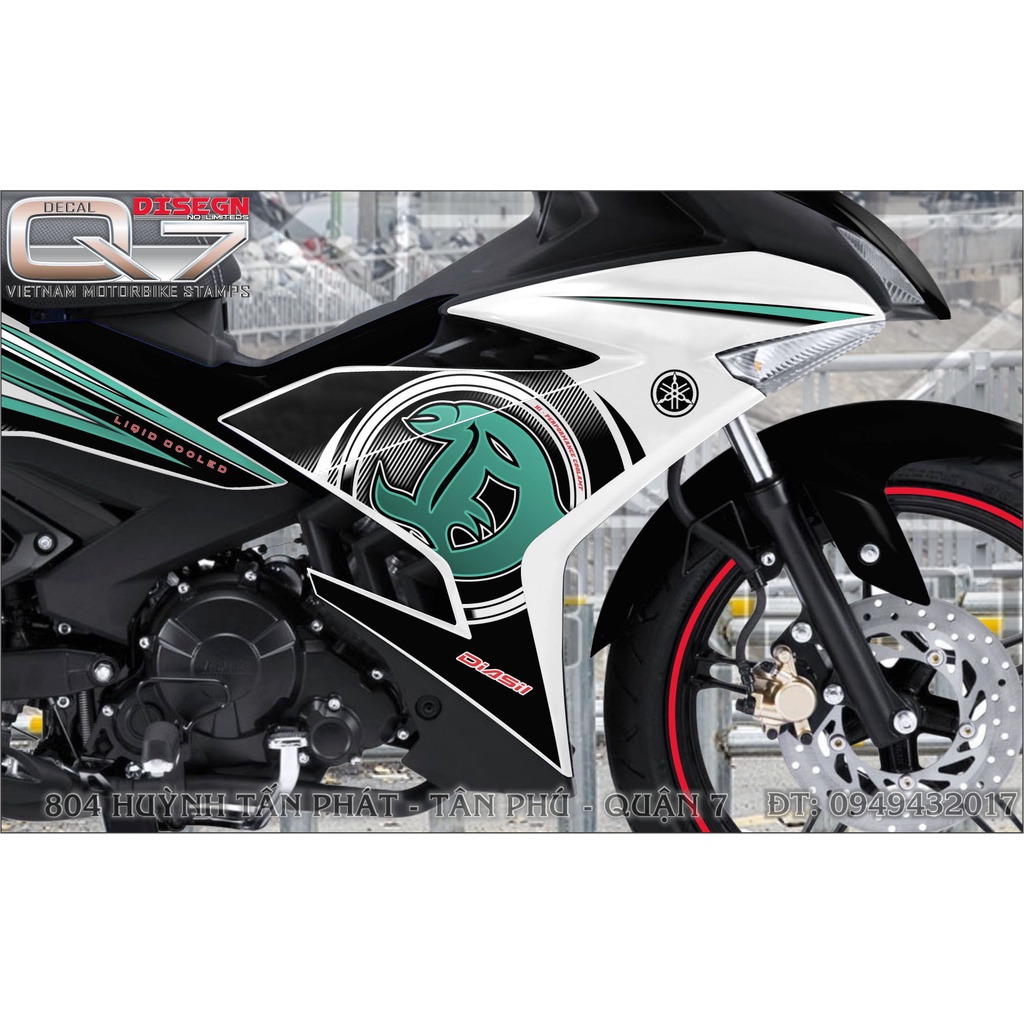 TEM RỜI EXCITER 150 LC XANH TRẮNG ĐEN