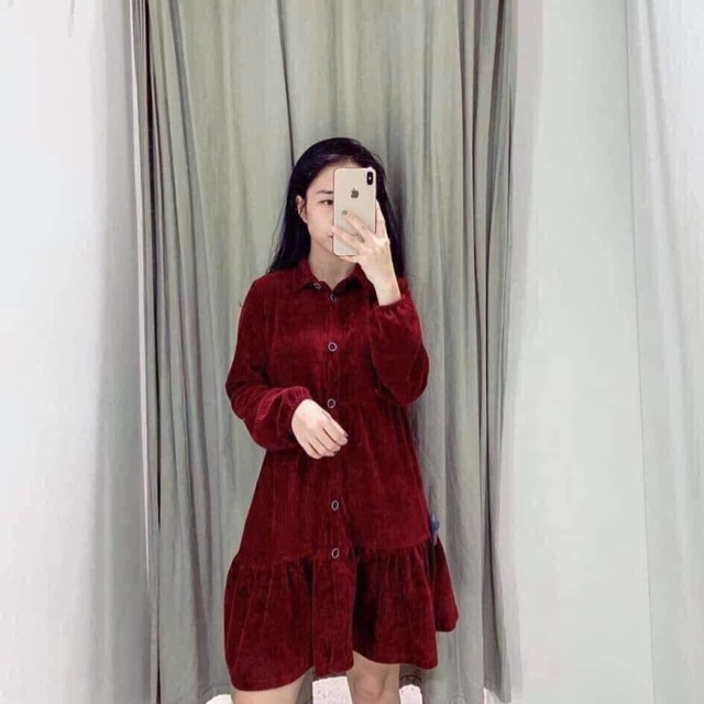VÁY NHUNG ĐỎ 490