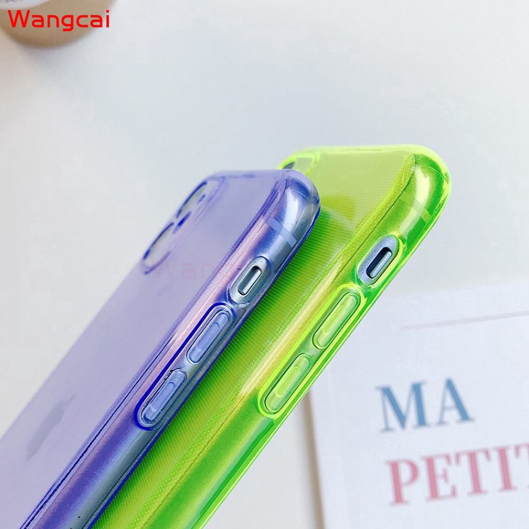 Ốp điện thoại màu dạ quang trong suốt cho Xiaomi Redmi Note 9 8 7 K30 K20 Mi 9T Pro