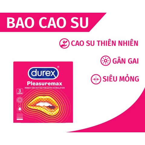 [Gân Gai] Combo 3 Hôp - Bcs Durex Pleasuremax Sản Phẩm Mới Nhất Dòng Durex