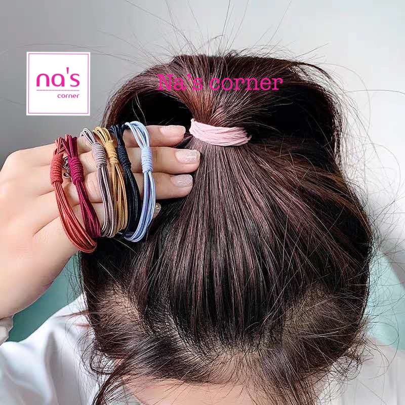 Combo 5 sợi Thun cột tóc đẹp rẻ nhiều mẫu đơn giản Chun buộc tóc dễ thương