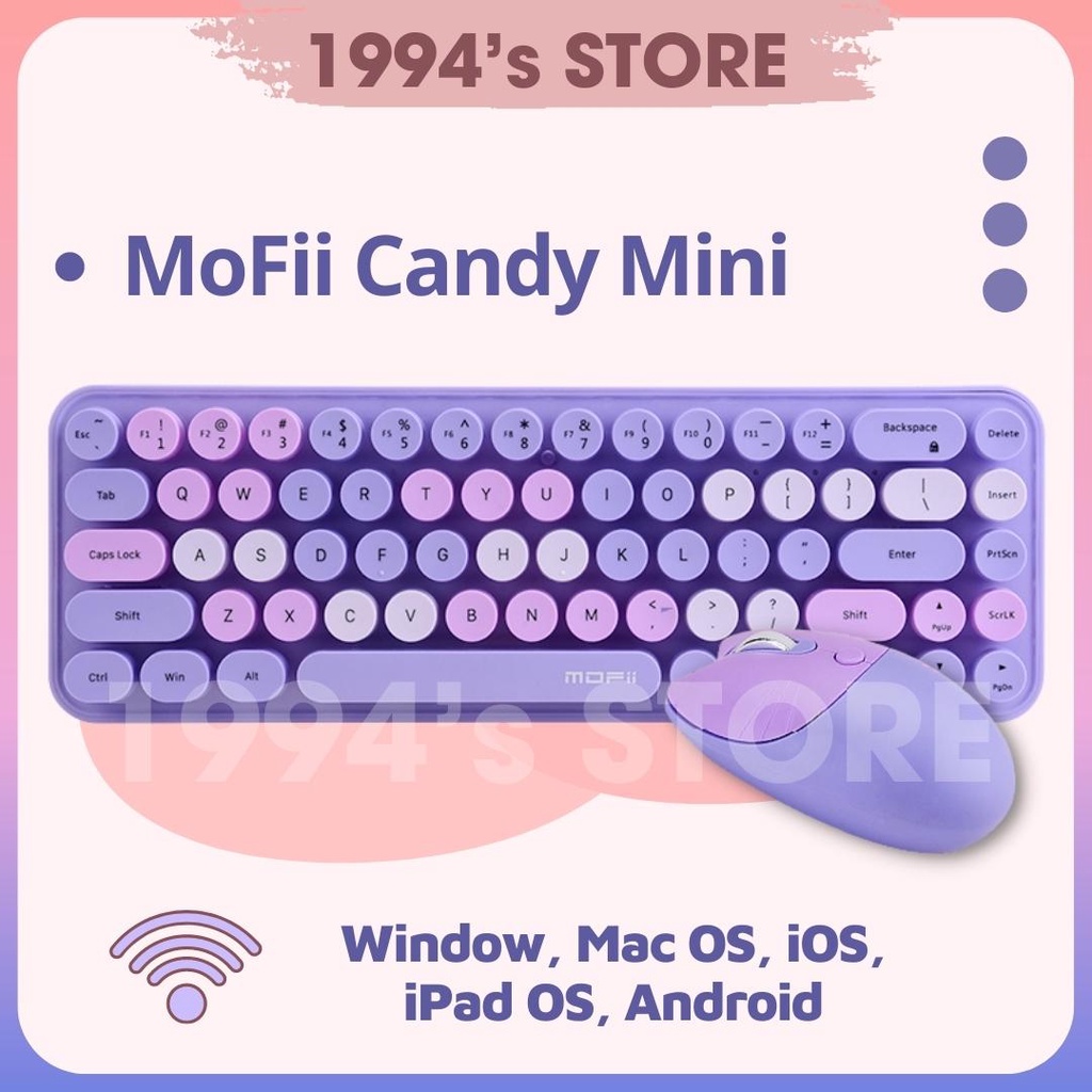 Combo bàn phím giả cơ và chuột không dây MoFii Ferris Mini dùng cho Máy tính bàn, PC, Laptop, Tivi, Máy tính bảng