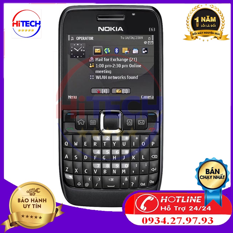Điện thoại Nokia E63 Chính Hãng PIN trâu vỏ bằng hợp kim cao cấp thiết kế cực đẹp chắc chắn BẢO HA