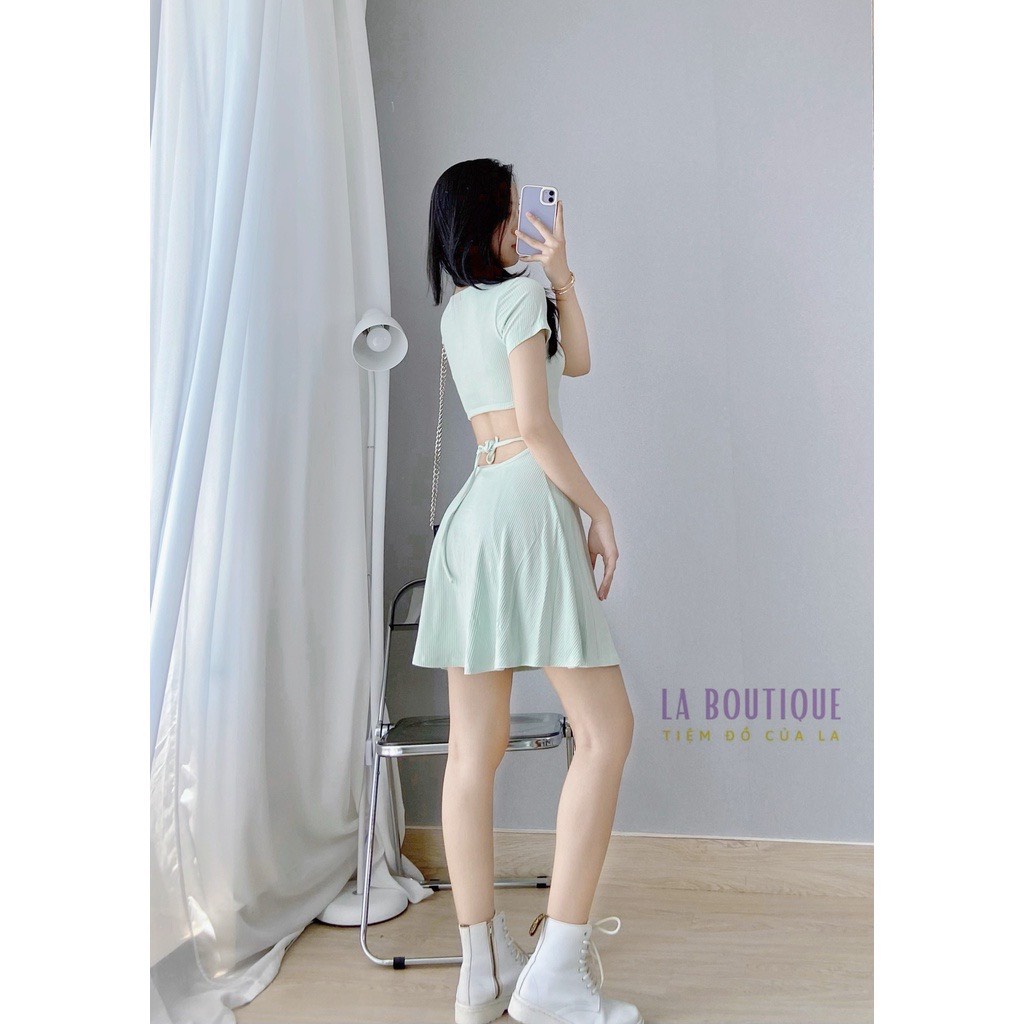 Đầm Xòe Khoét Eo Hở Lưng Freesize LA ROSIE OUTFITS