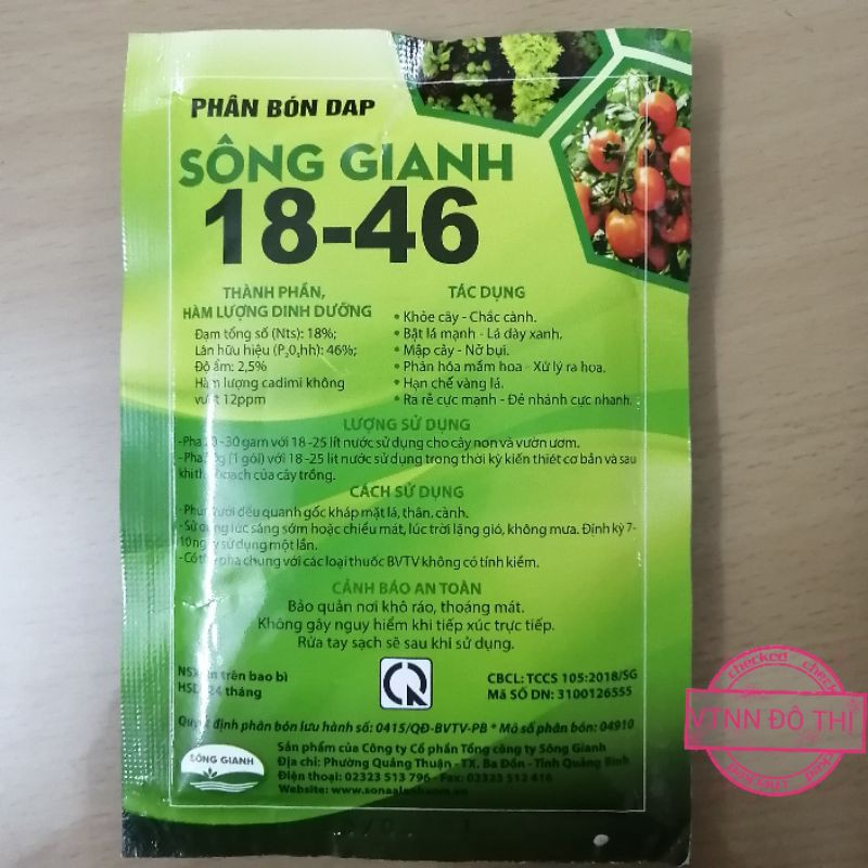 Siêu kích rễ, bật chồi, kích mầm cho hoa cây cảnh, rau màu, chè, lúa - Phân bón DAP Sông Gianh gói 50gr tiện lợi giá rẻ