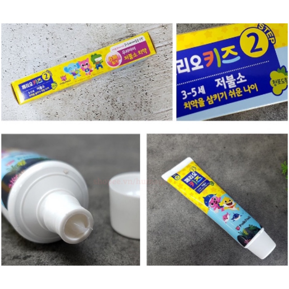 Kem Đánh Răng Trẻ Em Perioe Kids Step 2 Pinkfong Cho Bé 3-5 Tuổi 75g – Hương Trái Cây