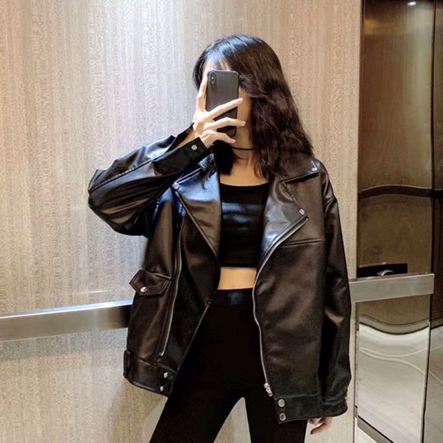 Áo Khoác Da đen phong cách Hàn Quốc cá tính - ORDER