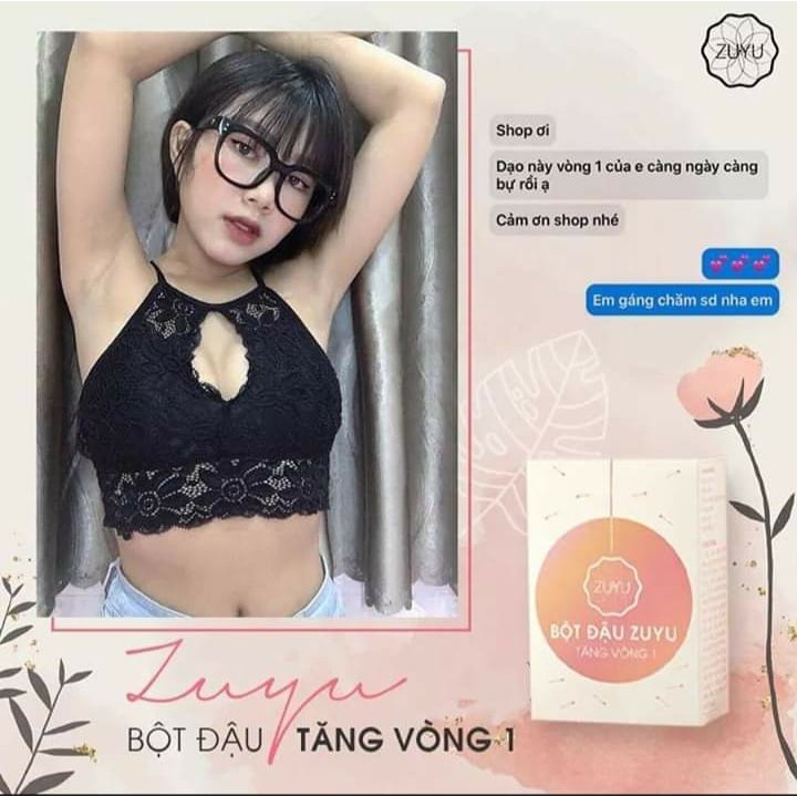 Bột Đậu ZuYu Tăng vòng 1💗Tặng Kèm Serum Massage Ngực + Thước Đo + Gương Mini cầm tay