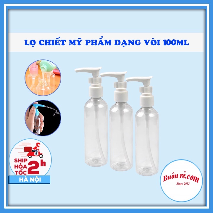 Lọ Chiết Mỹ Phẩm Dạng Vòi 100ml Trong Suốt Thiết kế Sang Trọng 00051