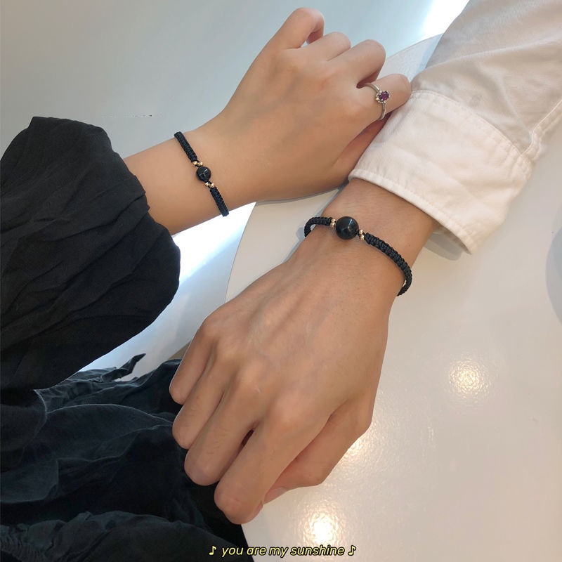 Vòng Đeo Tay Bằng Đá obsidian Thời Trang Cho Cặp Đôi