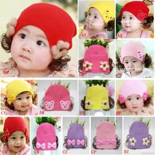 Bộ mũ có tóc giả dễ thương thời trang cho bé gái