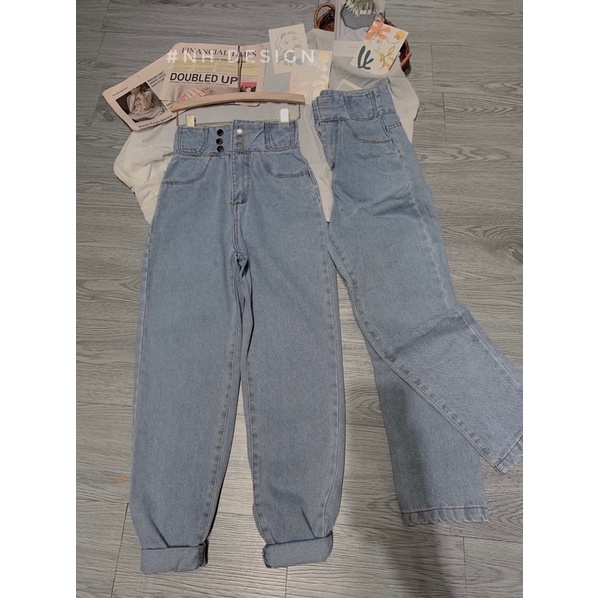 QUẦN BÒ JEANS BAGGY ĐAI CẠP 6 KHUY