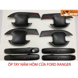 Ốp tay nắm - hõm cửa xe Ford Ranger - nhựa ABS đenhàng cao cấp