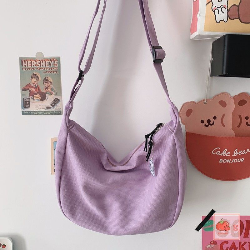 Túi Đeo Vai Màu Sắc Đơn Giản Phong Cách Harajuku Nhật Bản Cho Nữ