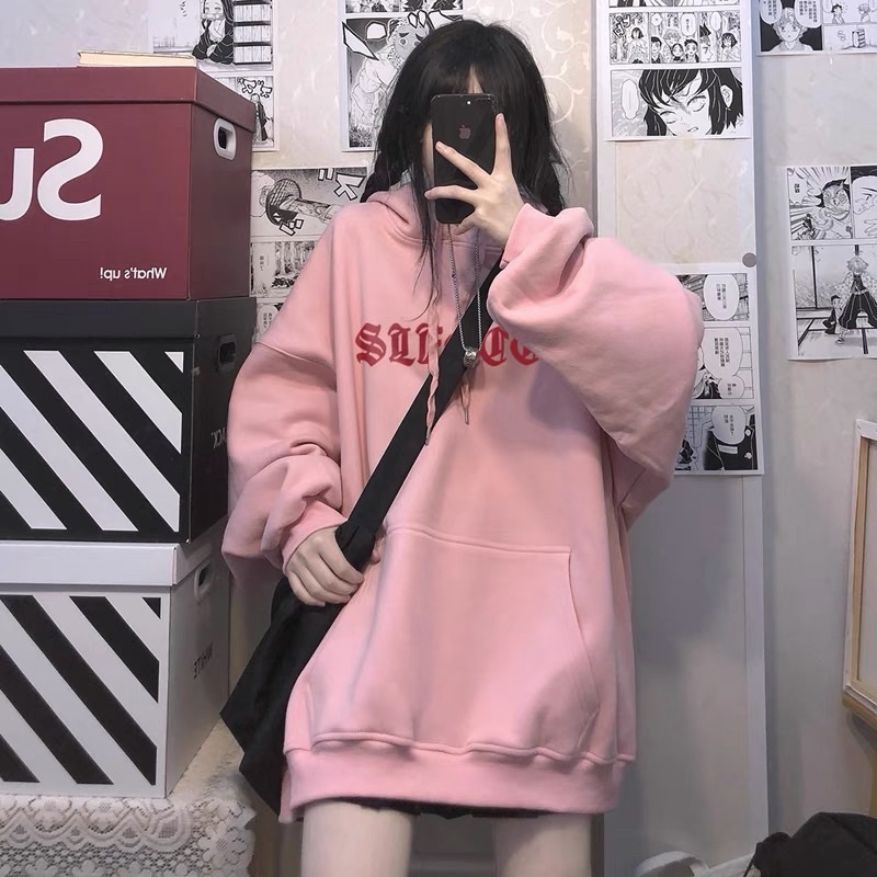 Áo Hoodie SLECCTER Chữ Tàu Nỉ Bông Tay Dài Unisex