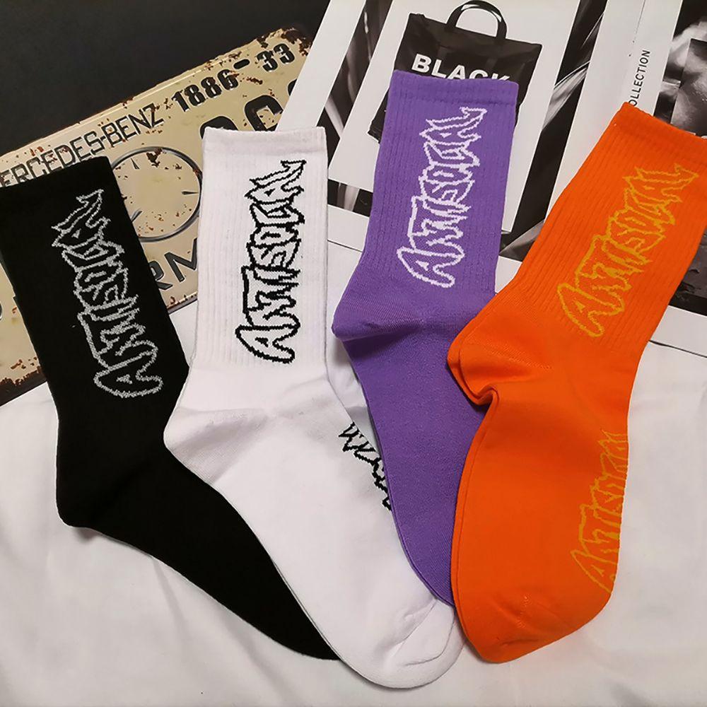 Vớ Cotton Nữ Thoáng Khí In Chữ Cá Tính Phong Cách Đường Phố