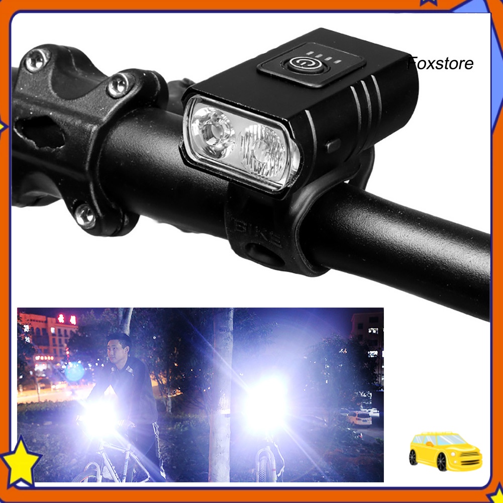 【FS】USB Rechargeable 1/2LED Bike Bicycle Front Light Flashlight Safety Cycling Lamp