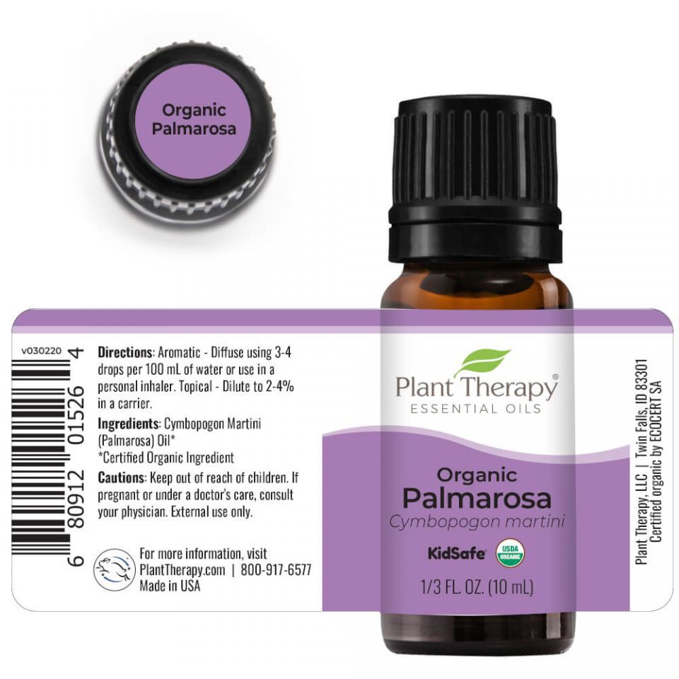 Plant Therapy - Tinh Dầu Hữu Cơ Sả Hồng (Palmarosa) KidSafe - USDA Organic - 10ml