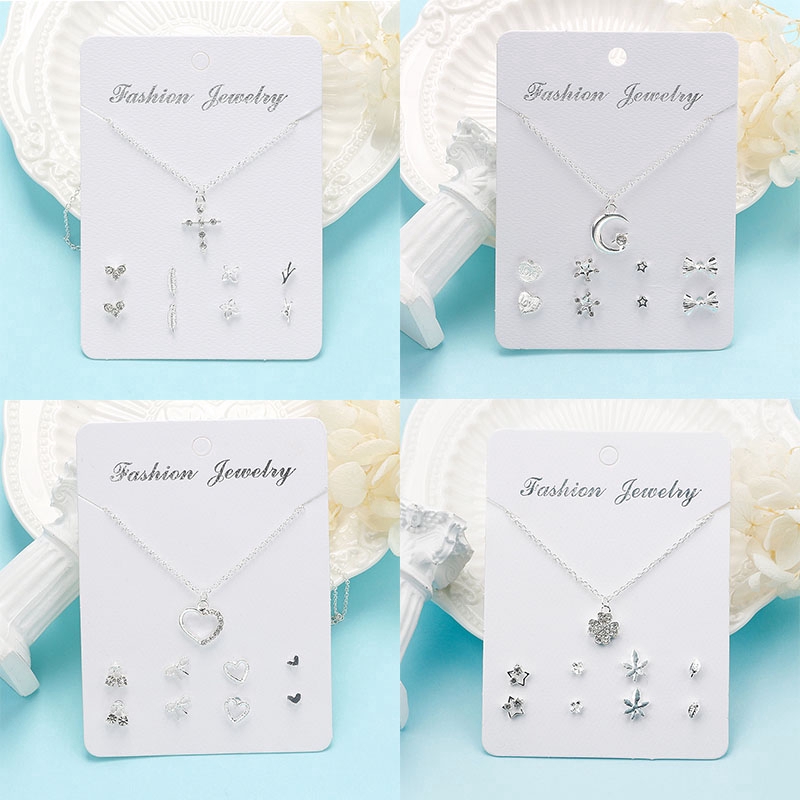 Set dây chuyền và khuyên tai Hishop phong cách giáng sinh thời trang cho nữ