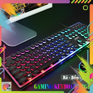 Bàn phím giả cơ Gaming RGB LED Keycap tròn JK705 màu đen I Gaming Keyboard  RGB Kingangja JK-705