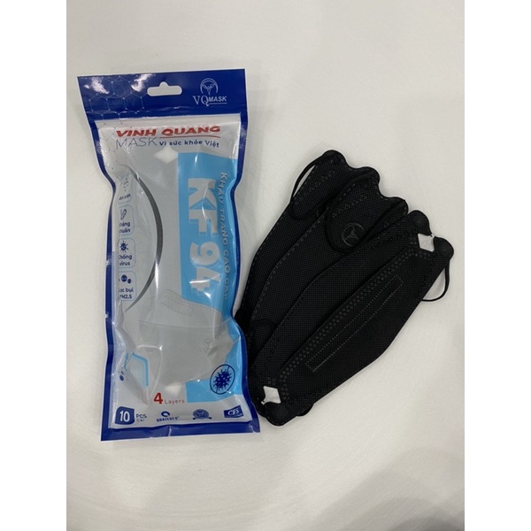 Thùng 300 cái khẩu trang KF94 _ 4D Vinh Quang mask màu Đen