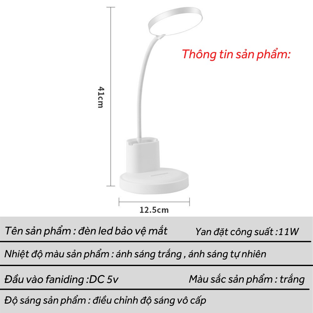 Đèn học để bàn , đèn học sinh chống cận mini, chống ánh sáng xanh bảo vệ mắt hiệu quả TIME HOME