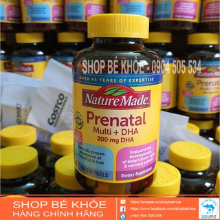 Vitamin bà bầu prenatal + dha 200mg nature made - 150v mỹ - ảnh sản phẩm 3