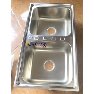 Combo chậu rửa chén bát inox sus 304 cao cấp n22 8850 +bộ xả chậu inox 304